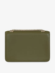 A chic Strathberry mini bag, the perfect size to take you from day to evening wear, defined by the gold bar closure and adjustable gold chain strap. Collagerie.com