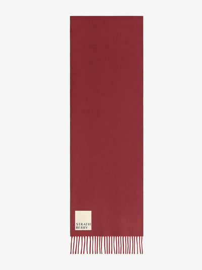 Strathberry Wine red cashmere scarf at Collagerie