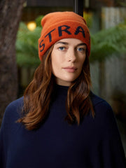 This new season cashmere Strathberry beanie is the perfect update for your winter wardrobe. Collagerie.com