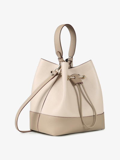 Strathberry Mushroom and beige Lana Osette Midi top handle bag at Collagerie