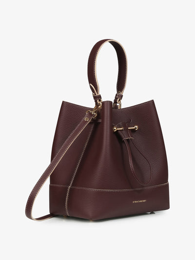 Strathberry Burgundy Lana Osette Midi top handle bag at Collagerie