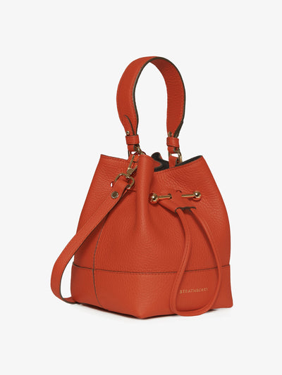 Strathberry Orange Lana Osette Midi top handle bag at Collagerie