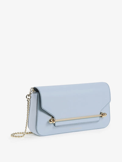 Strathberry Blue East/West Baguette shoulder bag at Collagerie