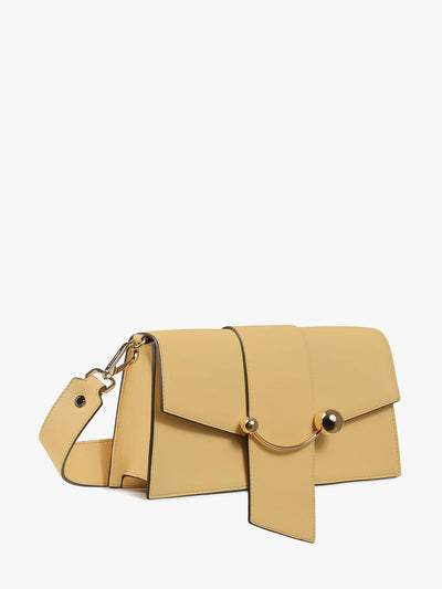 STRATHBERRY: Crescent leather bag - Yellow Cream