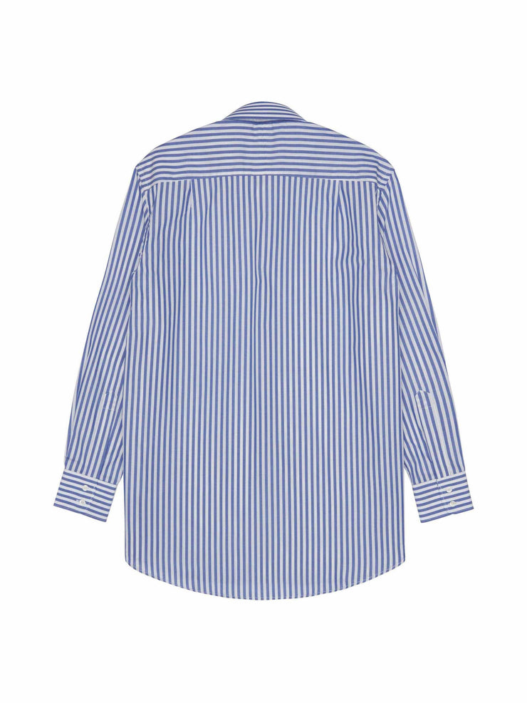 The Boyfriend: royal blue stripe poplin shirt