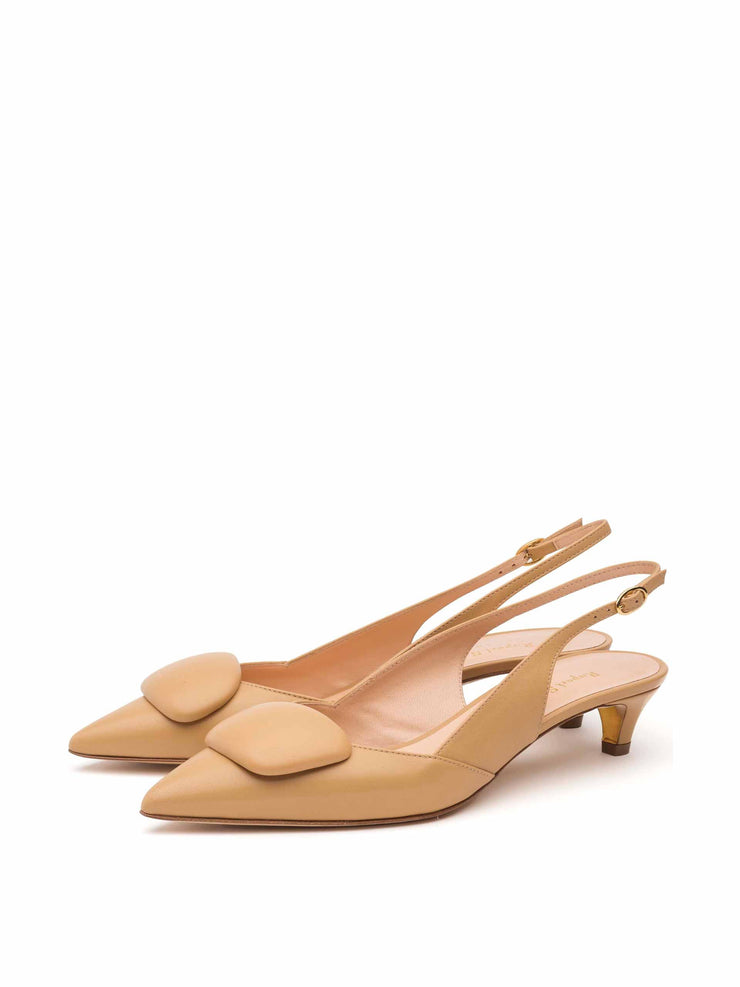 Misty slingback beige heels