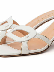 Emblem white strappy sandals