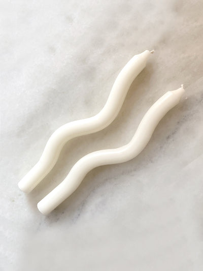 Hot Pottery Ivory worm candles at Collagerie