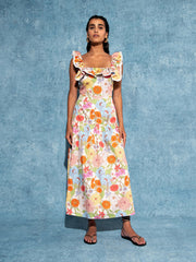 Jessie cotton midi dress in Calliope floral print