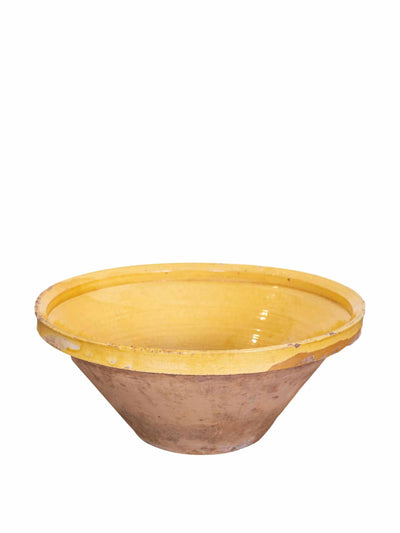 1stDibs Terracotta bowl with yellow glaze at Collagerie