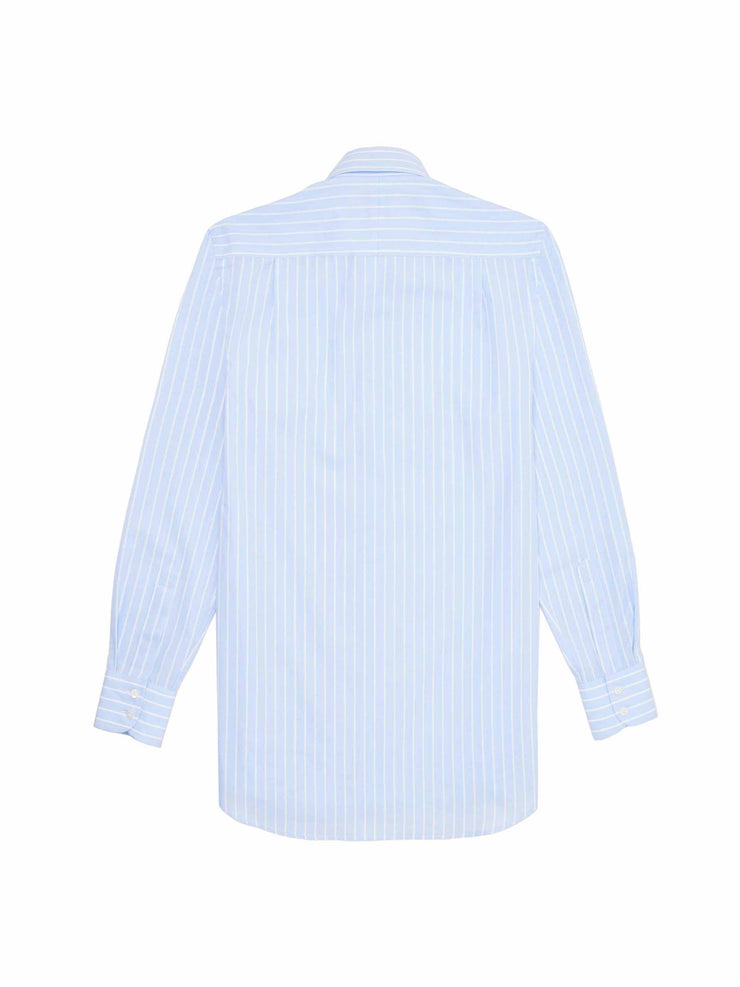 The Boyfriend: morning blue stripe poplin shirt