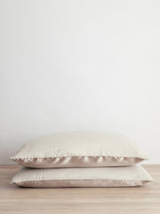 Natural silk linen flip pillowcase