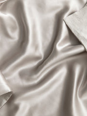Smoke grey silk linen flip pillowcase