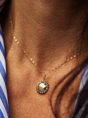 Diamond brilliant sun necklace