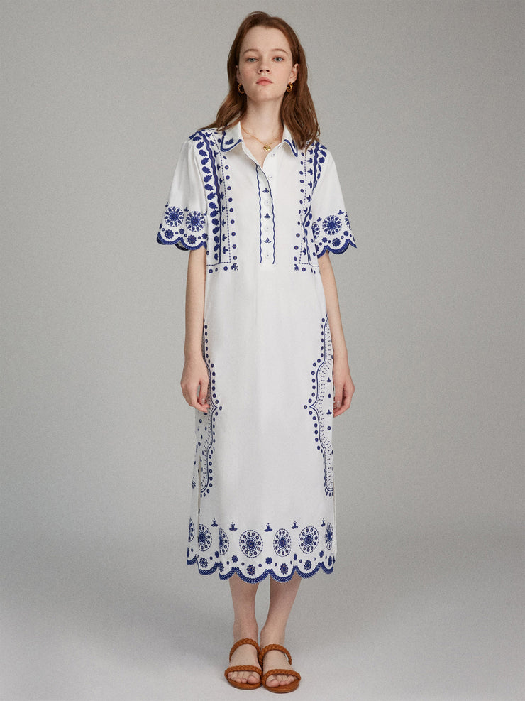 Dree cotton broderie-anglaise dress in White Porcelain