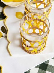 Yellow plait water glass set of 2