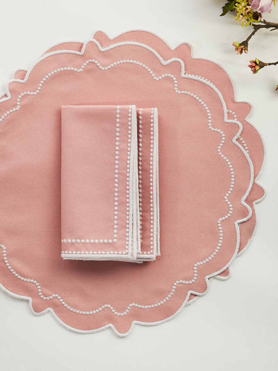 Maison Margaux Abigail pink placemat & napkin set of 2 at Collagerie