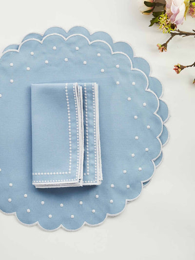 Maison Margaux Daisy blue placemat & napkin set of 2 at Collagerie