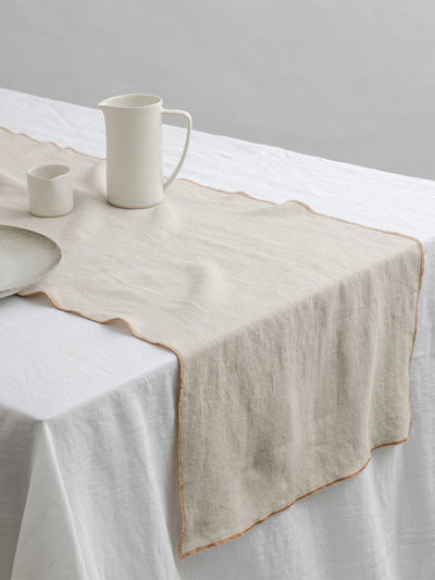 Cultiver Natural Cara edged table runner at Collagerie