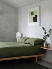 Forest linen sheet set with pillowcases
