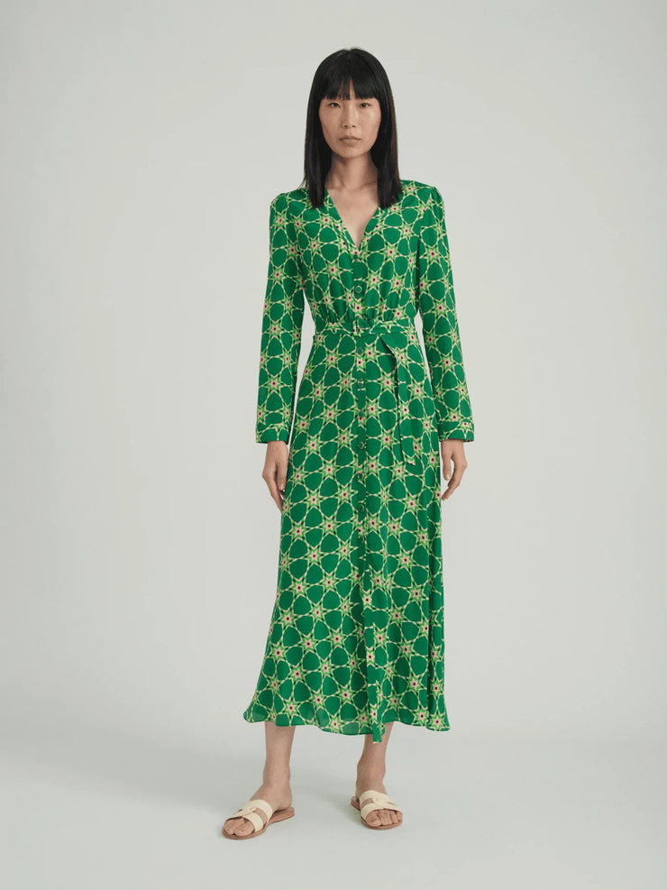 Lea nebula print shirt dress