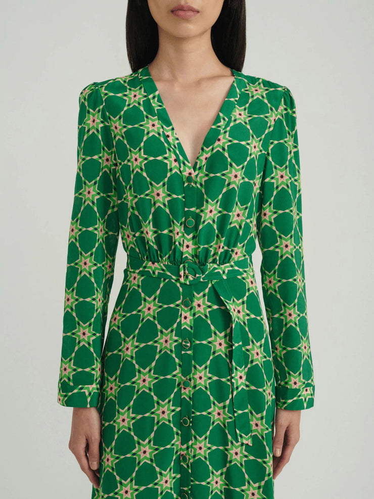 Lea nebula print shirt dress