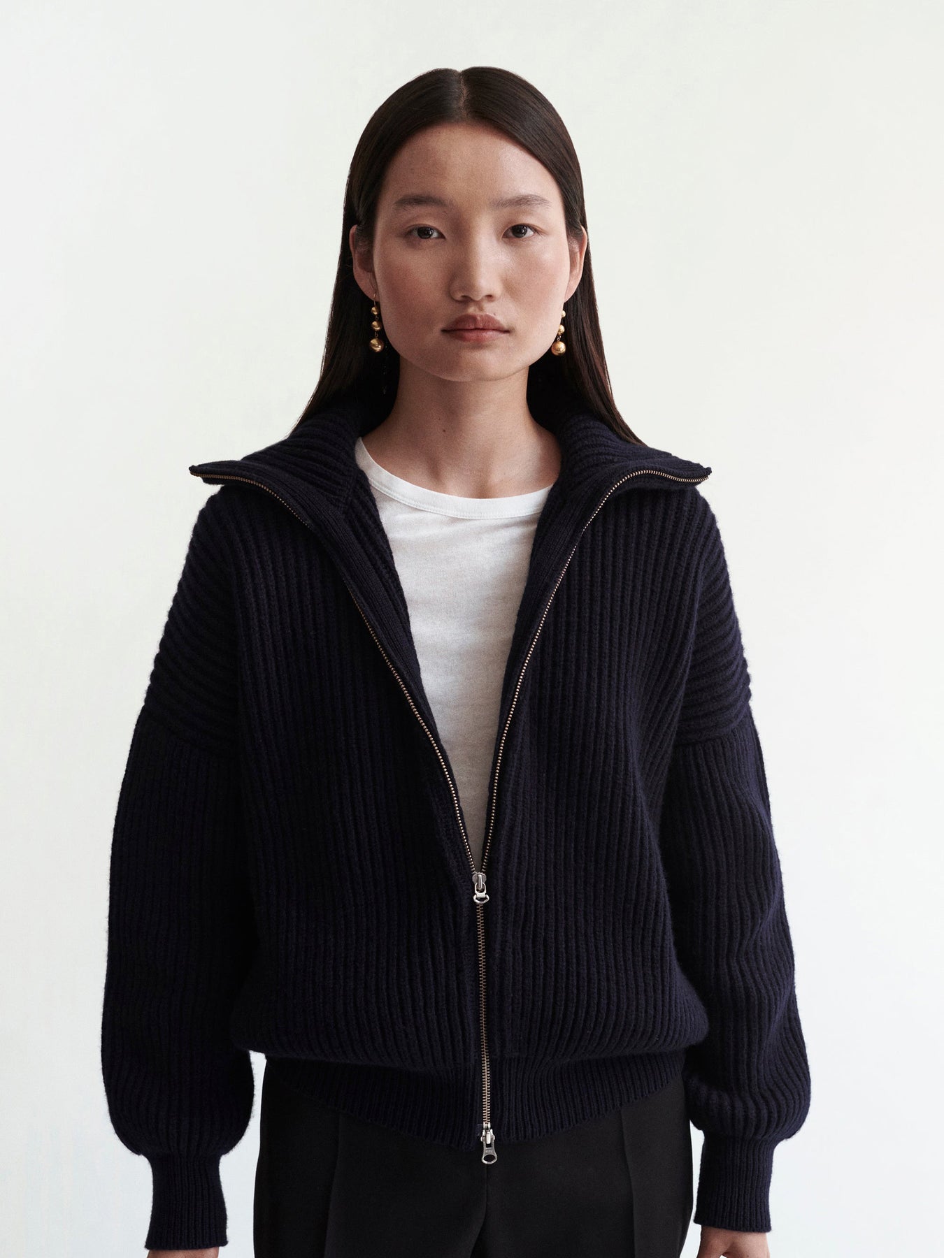 Enda rib jacket in navy Collagerie