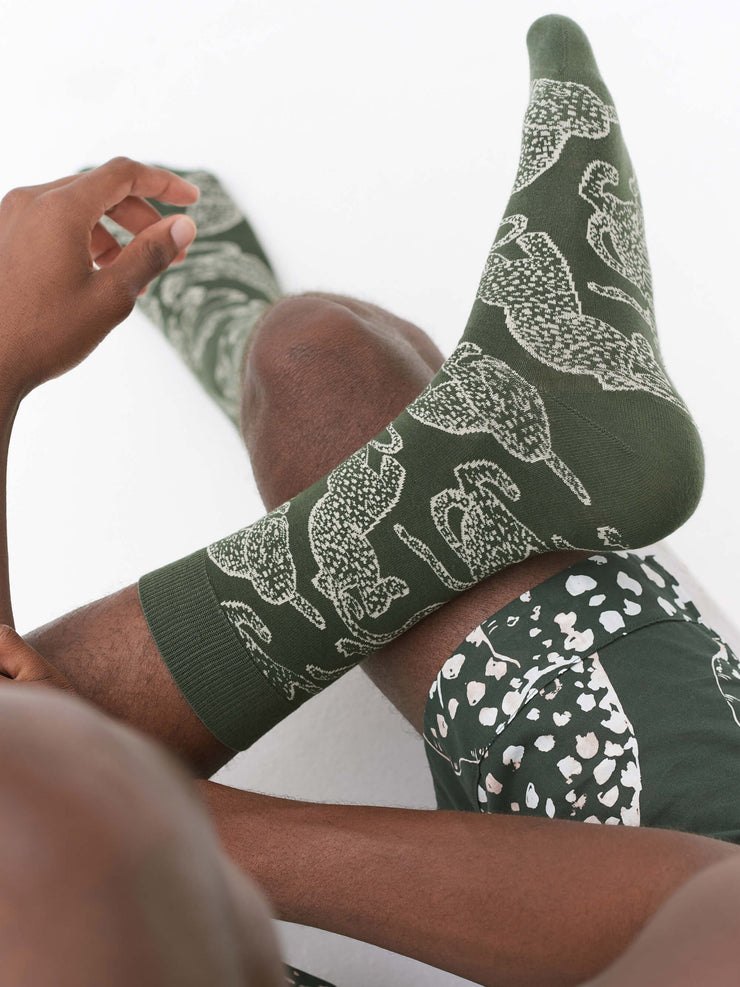 Men’s green Jag print socks