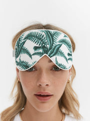 Cotton luxe eye mask in fern print