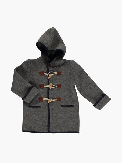 Amaia Grey hooded wool children's duffle coat at Collagerie