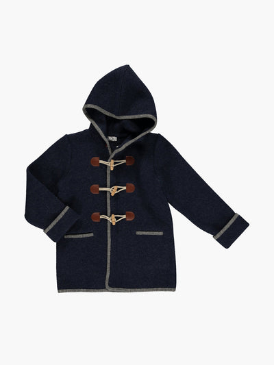 Amaia Navy hooded wool duffle coat at Collagerie