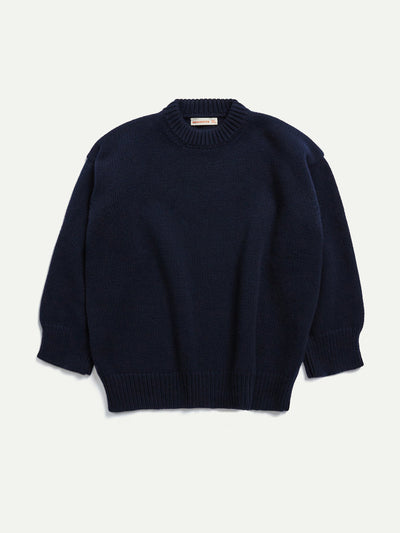&Daughter Navy Caragh chunky slouch Geelong crewneck at Collagerie