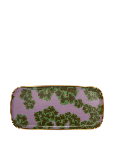 Dar Leone Ronko Hibiscus lilac oblong tray at Collagerie