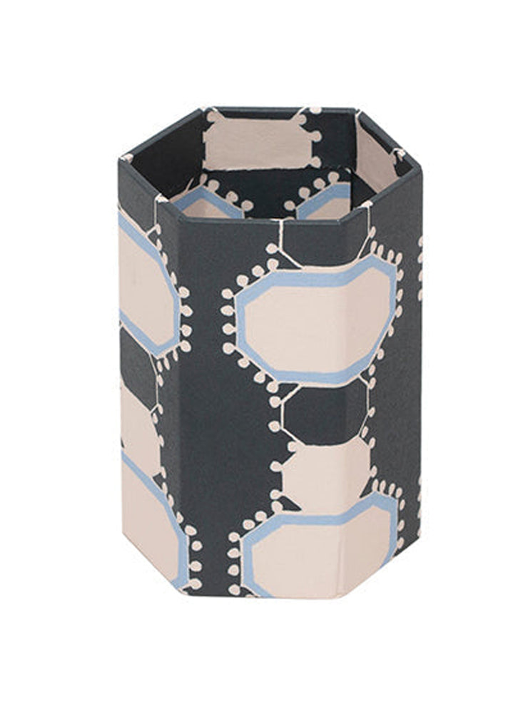 Lali The Blues hexagonal brush pot Interiors Dar Leone    - Collagerie