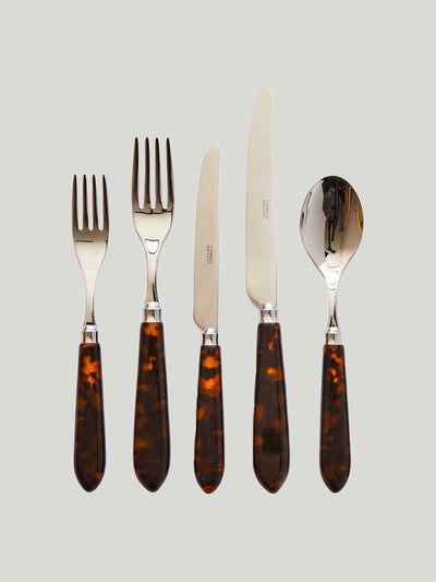 Maison Margaux Tortoiseshell cutlery 5 piece set at Collagerie
