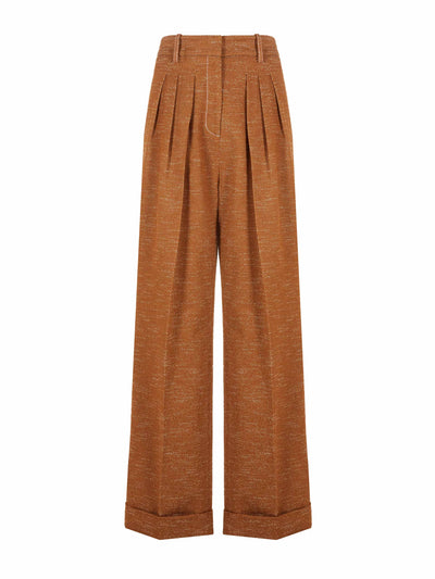 Emilia Wickstead Orange Francis trousers at Collagerie