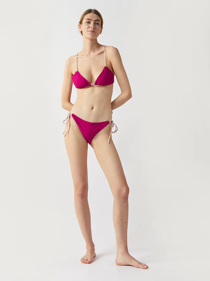 Dafne pink triangle bikini bottom