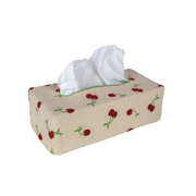 Embroidered artichoke tissue box cover