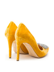 Yellow Malory crystal heels