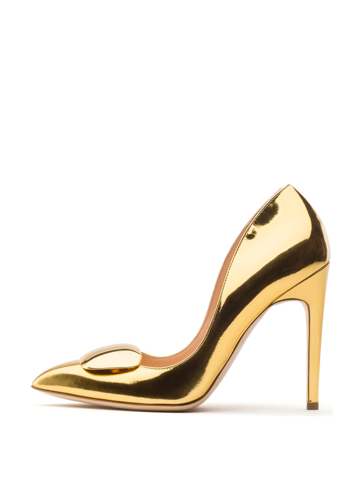 Gold Elba chrome heels