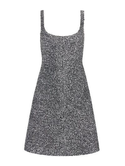 Emilia Wickstead Talia silver woven tweed metallic dress at Collagerie