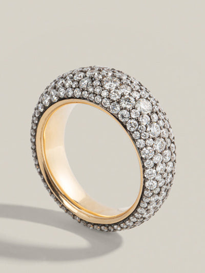 Lucy Delius Signature diamond Pavé Bombé ring at Collagerie