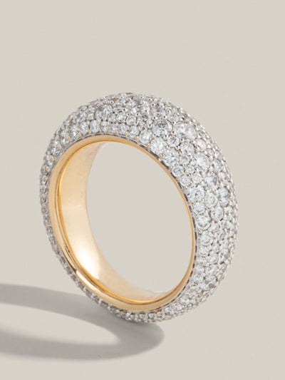 Lucy Delius Signature diamond Pavé Bombé ring at Collagerie