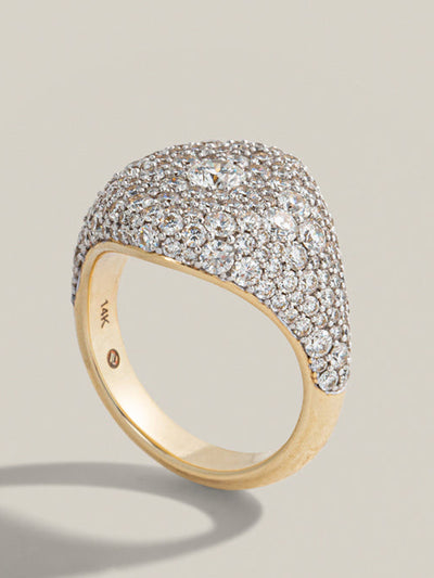 Lucy Delius Signature diamond Pavé signet ring at Collagerie