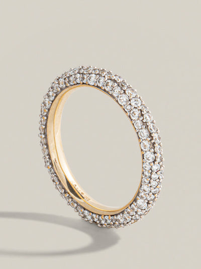 Lucy Delius 14kt gold and pavé diamond eternity ring at Collagerie