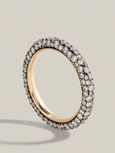 Lucy Delius Diamond Pavé eternity ring with black rhodium plating at Collagerie