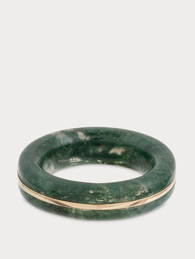By Pariah Essential green moss agate gem stacker ring at Collagerie