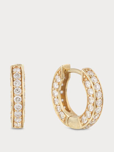 By Pariah Triple diamond classic huggie earring at Collagerie