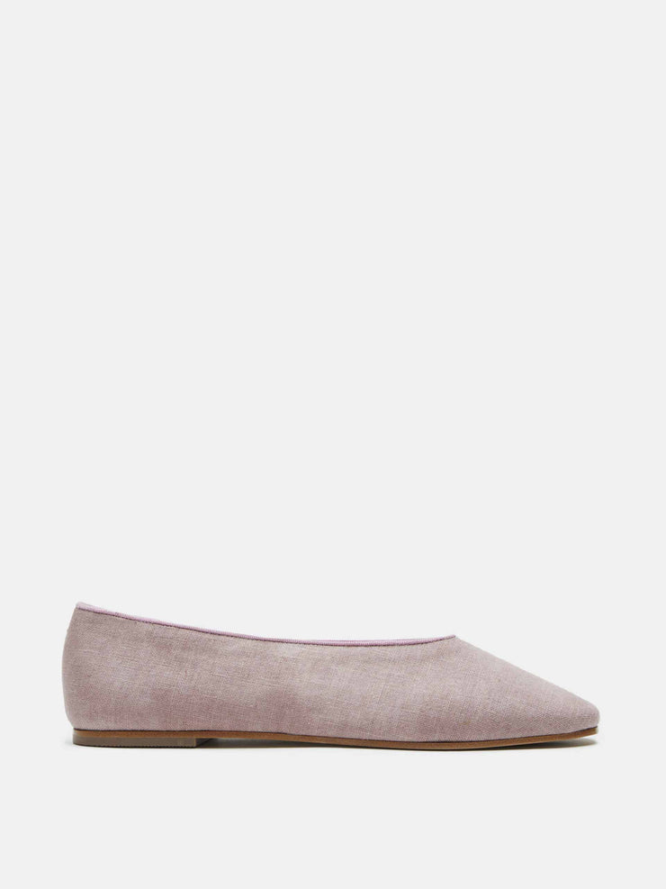Lilac linen regency slipper