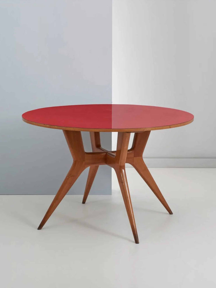 Circular red table